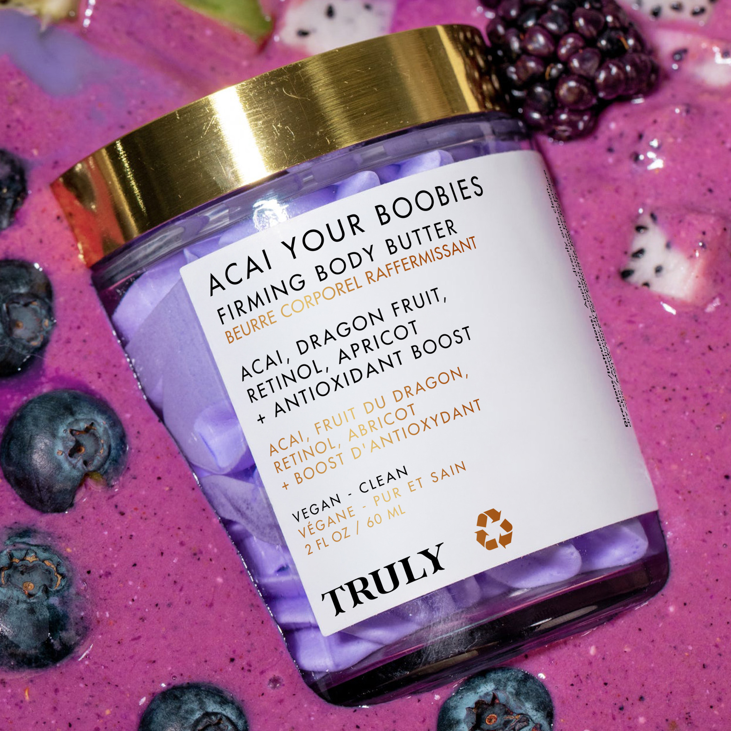 CREMA REAFIRMANTE  "AÇAÍ YOUR BOOBIES" PARA EL CUIDADO DEL BUSTO (CREMA BATIDA PARA CUERPO)